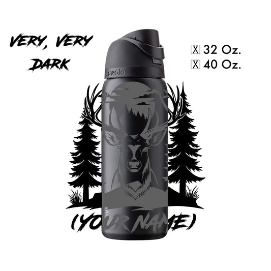 Custom Buck Laser-Engraved - Water Bottle