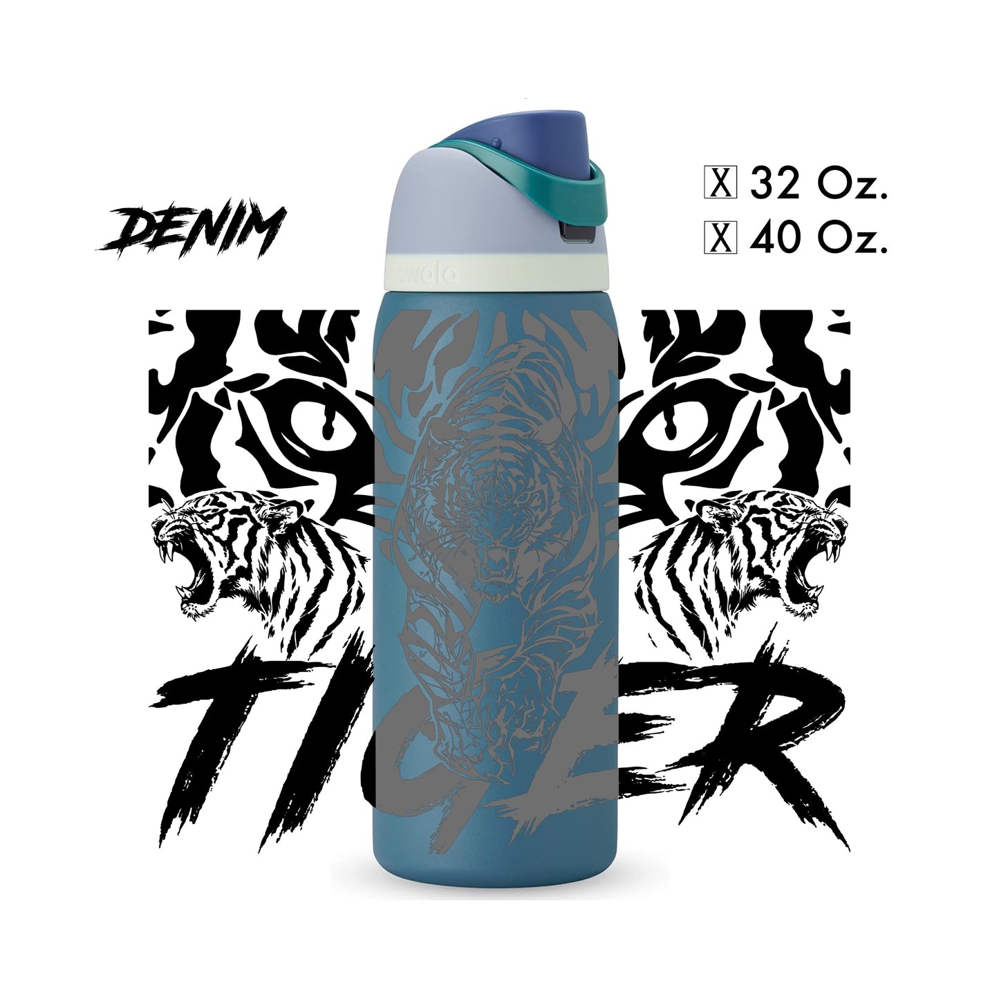 Custom Tiger Design - Water Bottle