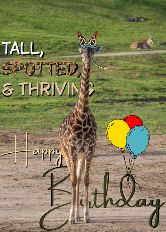 Happy Birthday Card - Giraffe Edition