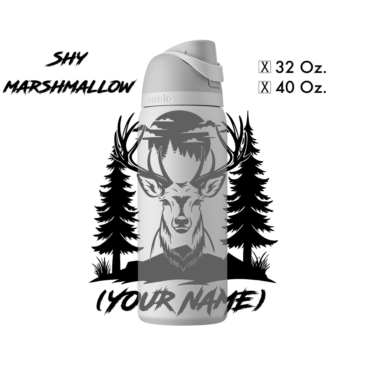 Custom Buck Laser-Engraved  - Water Bottle