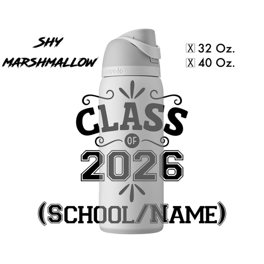 Laser-Engraved Class of 2026 - Water Bottle