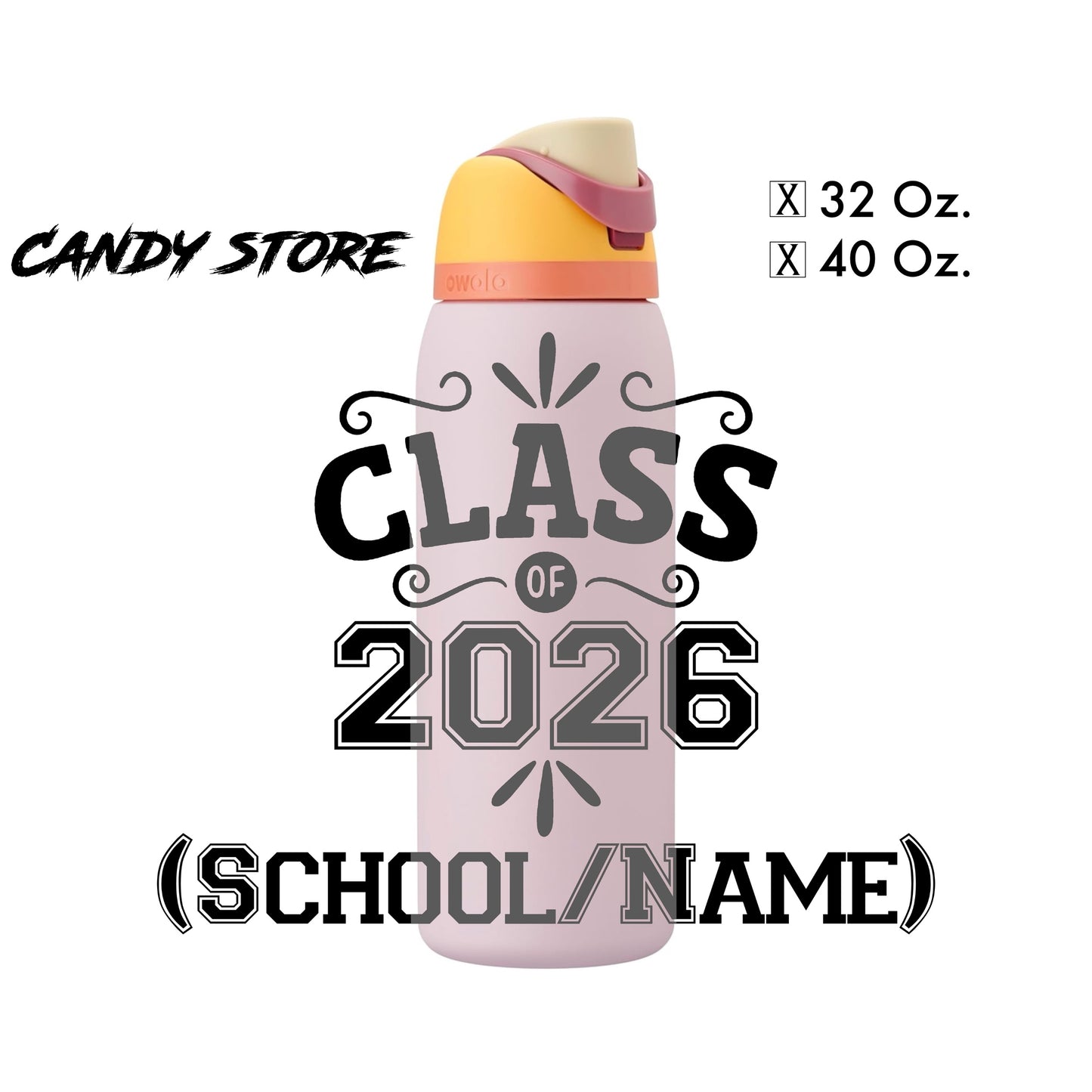 Laser-Engraved Class of 2026 - Water Bottle