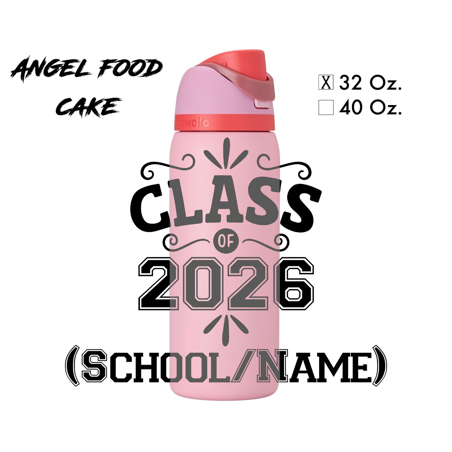 Laser-Engraved Class of 2026 - Water Bottle
