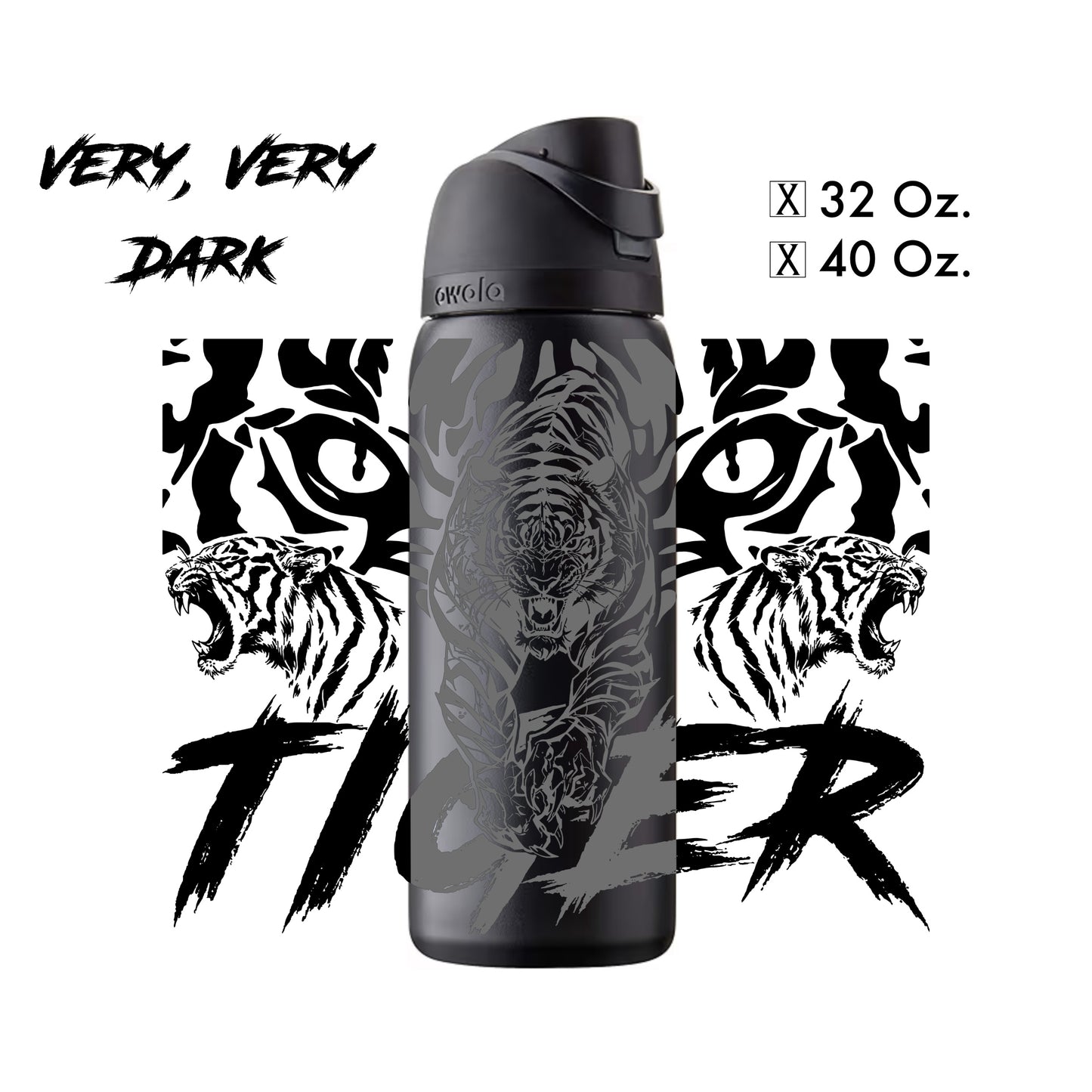 Custom Tiger Design - Water Bottle