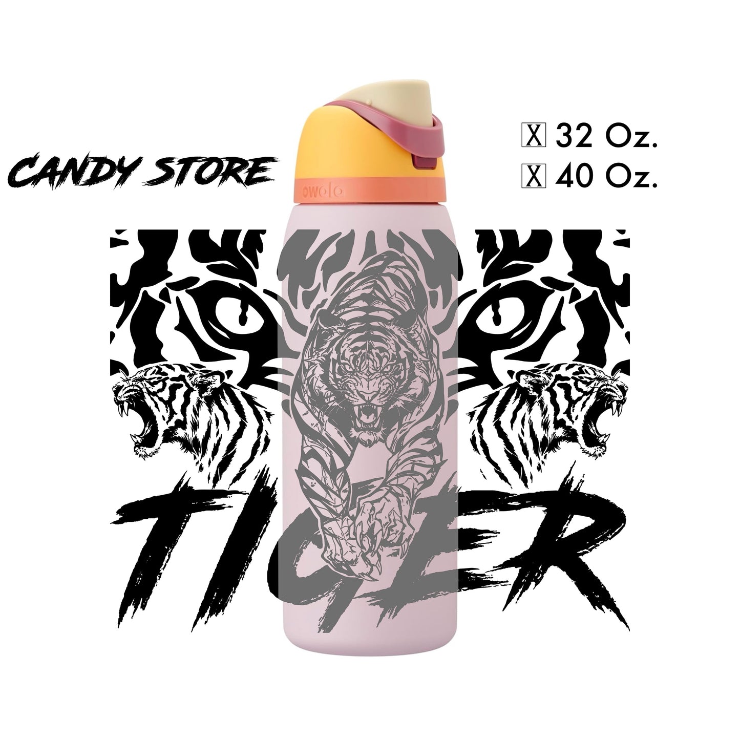 Custom Tiger Design - Water Bottle