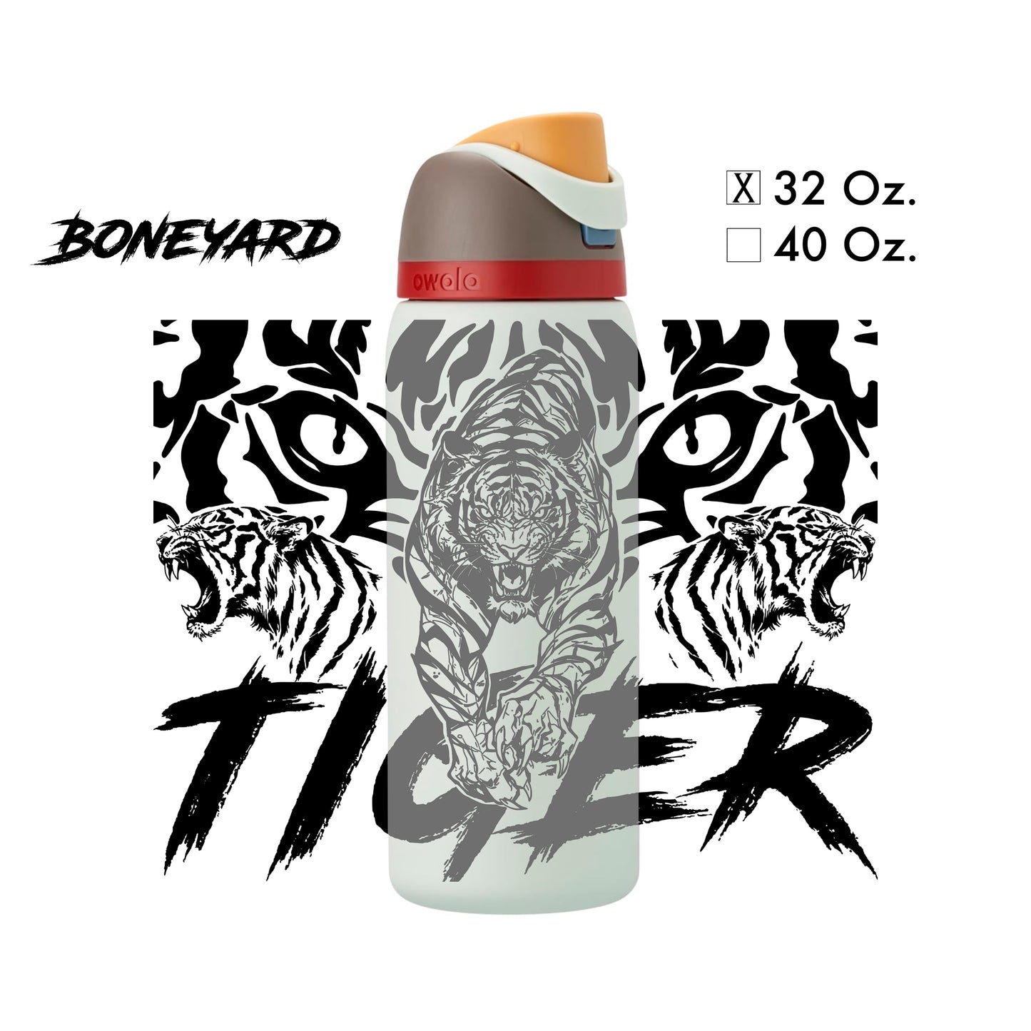 Custom Tiger Design - Water Bottle