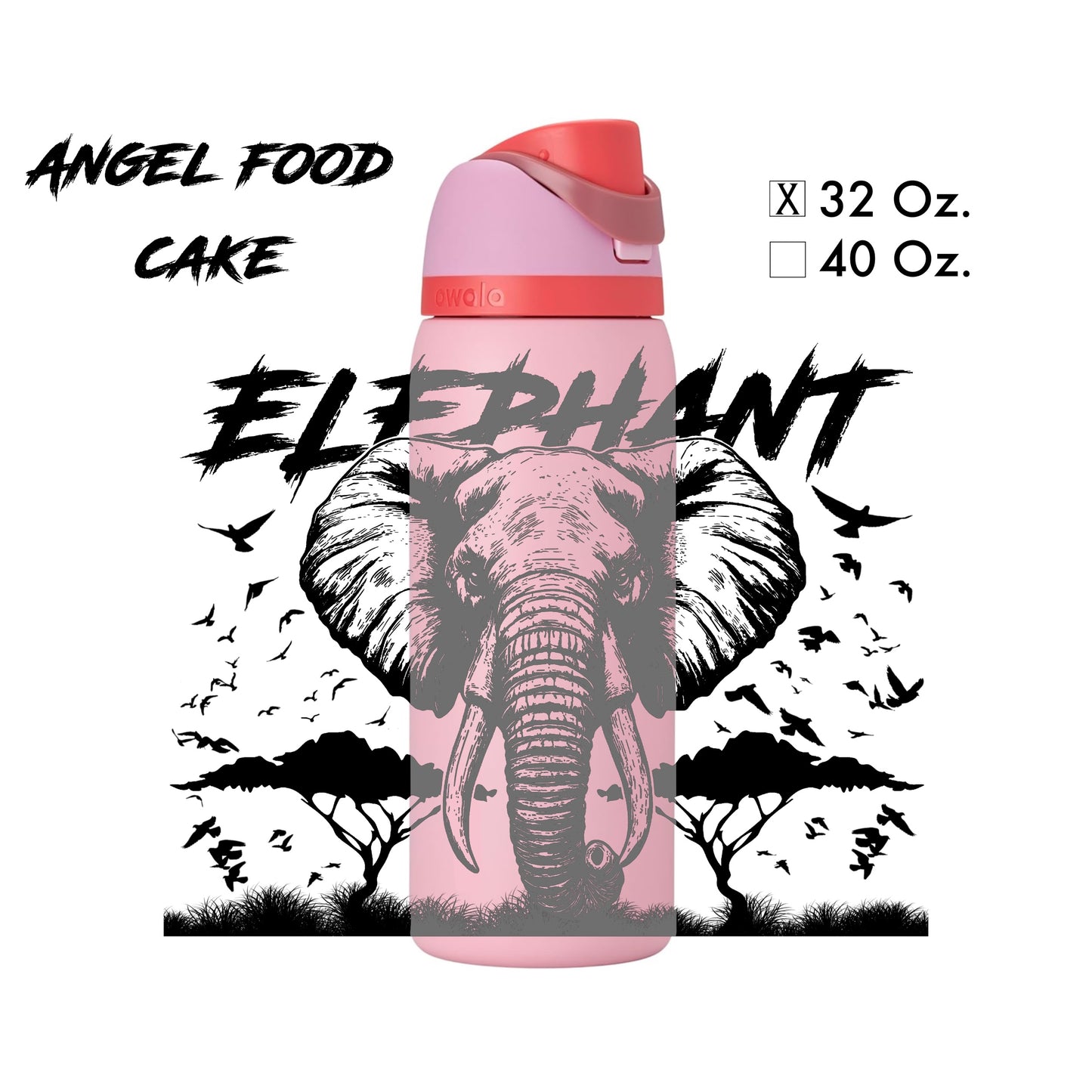 Custom Elephant Design - Water Bottle